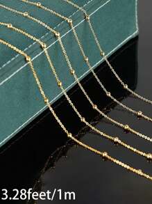 32.8/16.4/3.28英尺不銹鋼18K鍍金夾環球鏈，適用於珠寶製作，3.5mm夾環球鏈，可製作項鍊、腰鏈和其他飾品，配有10個龍蝦扣和30個彈簧環，適合男女 - 不銹鋼夾球鏈 - 查看 13