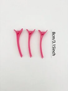 8pcs Candy-Colored Crocodile Hair Clips, Alligator Hair Clips, Side Clips, And Bangs Clips - Pink - View 6