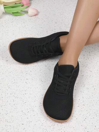 Casual Lightweight Soft Bottom Non-Slip Breathable Shoes For Indoor & Outdoor, Suitable For Wide And Narrow Feet, Minimalist Design