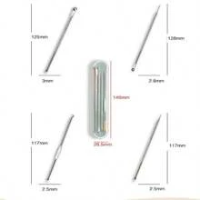 Removedor de puntos negros, kit de eliminación de acné de herramienta extractora de espinillas de acero inoxidable 4 en 1 por - Plateado - Ver 8