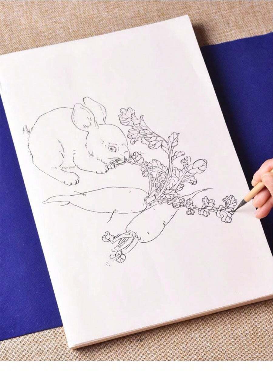 Veemoon Kalligraphie Papier 100 Blatt - Reispapier Für Chinesische Schreibübungen 34x9 Cm