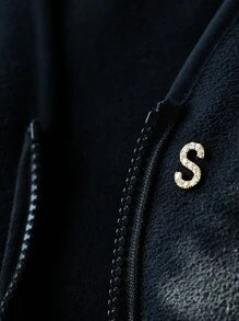 1 PIEZA Broche de oro vintage con inicial de circonita para traje, camisa, cuello de mujer u hombre, de la letra A a la Z, broche de solapa con strass para suéter, abrigo, nombre, joya estética para boda, regalo (sin caja de regalo) - Amarillo Oro - Ver 4