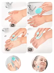 4pcs Soft Cleansing Face Scrubber, Face Wash Brush Silicone Face Exfoliator Blackhead Acne Pore Cleansing Brush Pad Cradle Cap Beauty Tools For Deep Cleaning Skin Care - Multicolor - View 3