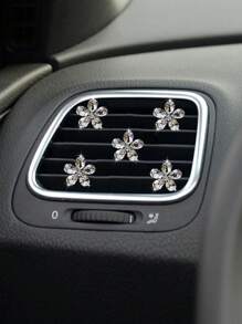 Bộ 5 Pha Lê Lấp Lánh Đá Quý Hình Hoa Ô Tô Lỗ Thông Khí Kẹp Sáng Tạo Nội Thất Ô Tô Điều Hòa Không Khí Trang Trí Phụ Kiện - trắng - Xem 4