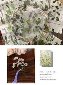 1 paquete de 6 pegatinas de PET de flores botánicas retro, impermeables y removibles, perfectas para decorar diarios, computadoras portátiles, botellas de agua y manualidades DIY
