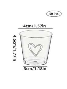 50/100 塑料心形食品容器、甜点、冰淇淋品尝容器、婚礼、派对甜点容器、万圣节或圣诞派对用， - 30ML - 查看 6