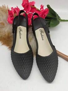 French Vintage Braided Stiletto Pointed Toe Women Sandals, Waterproof And Non-Slip, Suitable For Work And Sexy