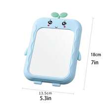 Espejo de tocador de escritorio con dibujos animados lindo, espejo de cognición para bebés, mini espejo de peinado de princesa con soporte, espejo de una cara con soporte, color aleatorio - Azul - Ver 2