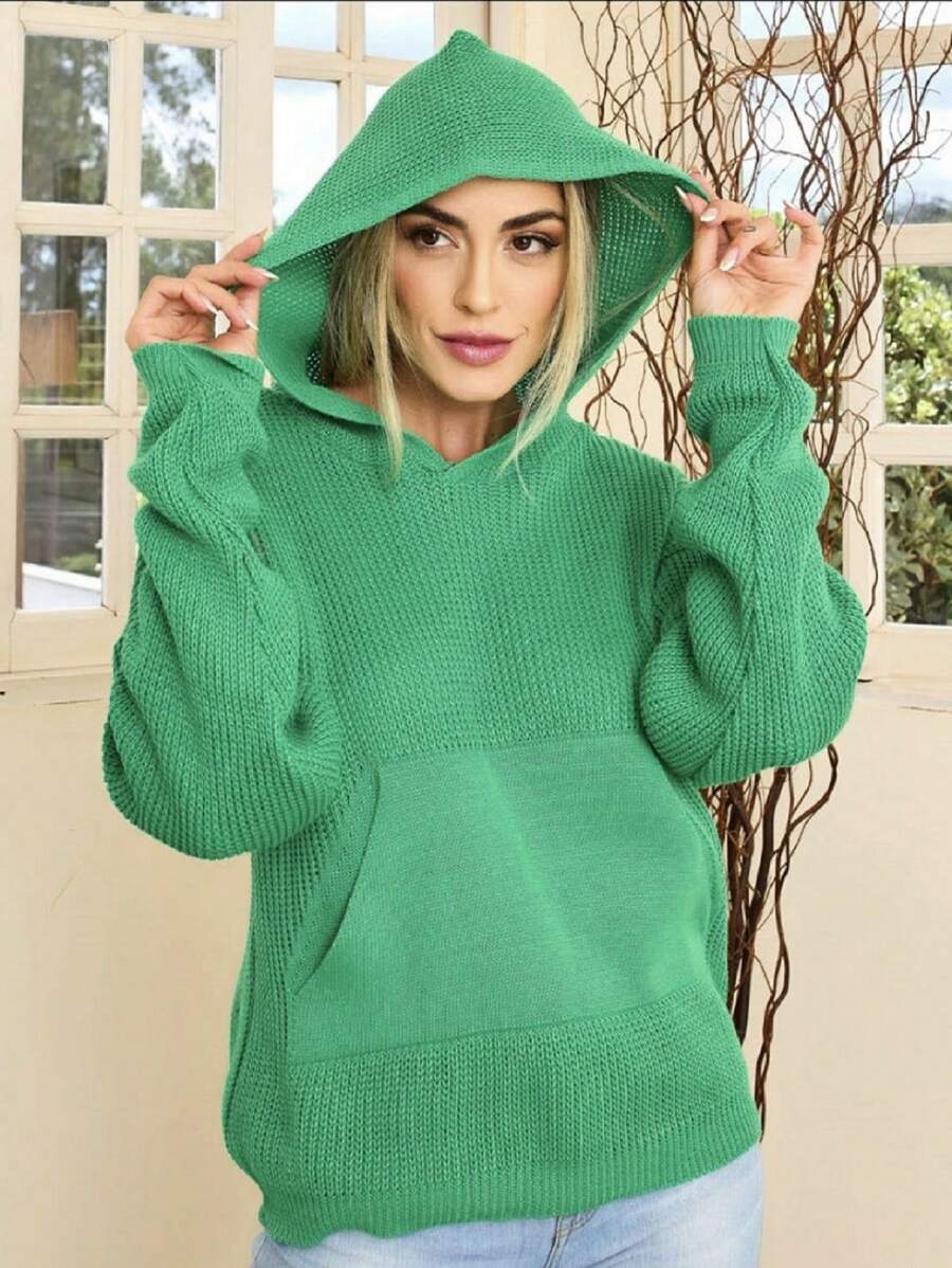 Women Knit Tops - Green - View 1