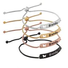 Black Hollow Butterfly Engraving Bracelet For Men And Women DIY Custom Engraving Bracelet Box Set Stainless Steel Bracelet High Quality Curved Brand Custom Bracelet