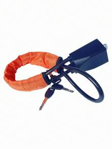 1入組方向盤鎖，適用於大多數配備安全帶扣的車輛，帶3把鑰匙的堅固鎖，用於汽車貨車SUV小貨車安全防盜（黃色） - 顏色隨機混發 - 查看 9