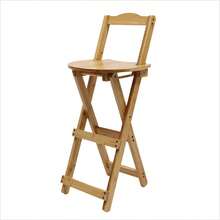 Folding Portable Bamboo Stool Tall Chair Foldable Bar Stool Porch Kitchen Chair - Multicolor - View 9