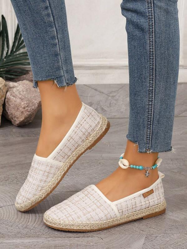 Leinwand-Fischer-Schuhe für Frauen, weiche Unterseite Segeltuch-Schuhe, beiläufige Wohnung Slip-On Schuhe für den Sommer