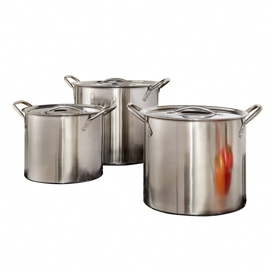 BRYLANEHOME BrylaneHome 6 Piece Stainless Steel Stockpot Set