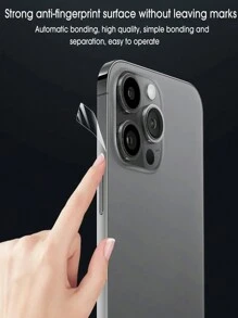 Película protectora de pantalla compatible con iPhone 16, 15 Pro Max, 14 Plus, 13, 12 Mini, 15 Promax, de 4 en 1: película de hidrogel blanda en la parte posterior, película en el marco lateral, cobertura completa [NO ES DE VIDRIO]
