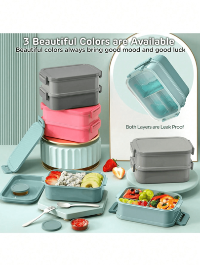 MEEYUU 5 contenitori bento per snack, 4 scomparti