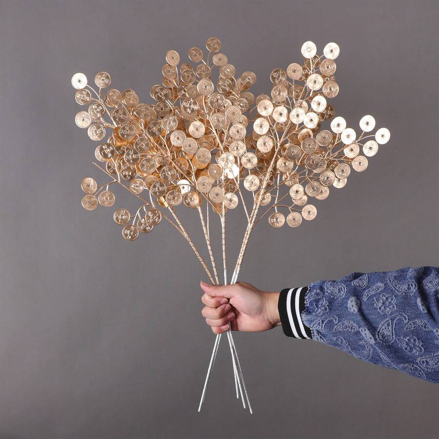 S 1PC Golden Copper Leaf, Decoration,Wedding Arch Installation - Gold - View 1