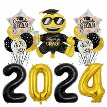 Set de 19 piezas de globos temáticos de graduación para la decoración de la fiesta de graduación de la escuela de medicina - Como se muestra en la imagen - Ver 5