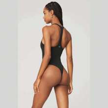 Alo Yoga Sleek Back Bodysuit In Black - Black - View 3