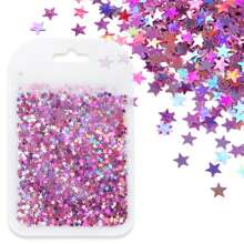 3g Bag Holographic Silver Pentagram Nail Glitter, 3mm Colorful Asymmetric Nail Art Sequins Decorations