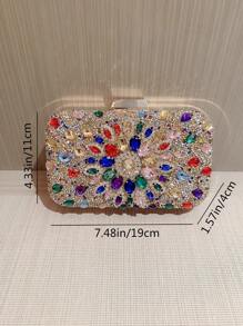 Sac de soirée Moonlit EveBag pour femmes, sac à main scintillant et à strass pour fête, sac à main en boîte pour robe de cocktail