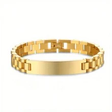 1 Stück personalisiertes Armband Herren Damen Gold/Silber/Schwarz Namensschild Edelstahl Goldkette Paar ID Karten Name Armband, Geschenk zum Vatertag, Geburtstag, Jahrestag