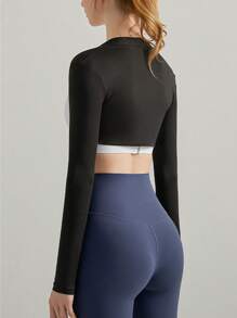 1 pezzo Scialle/Cardigan per danza e fitness, cardigan corto aperto davanti elegante, yoga, asciugatura rapida, top corto