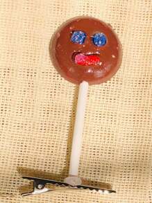 Horquilla, accesorio, pinza para el cabello con diseño de paleta, divertido, lindo aproximadamente 6 cm - Café - Ver 1