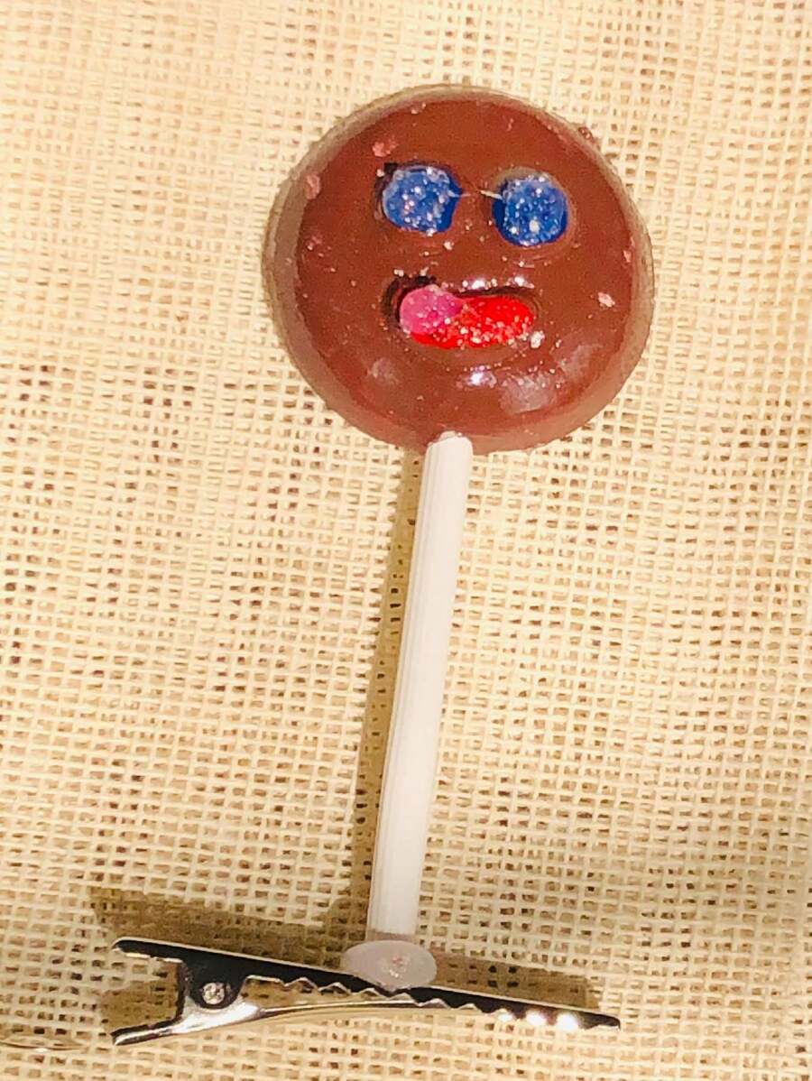 Horquilla, accesorio, pinza para el cabello con diseño de paleta, divertido, lindo aproximadamente 6 cm - Café - Ver 1