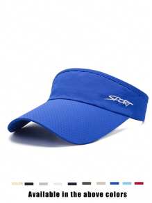 1 Stück Unisex Sommer Sonnenhut mit gesticktem Buchstaben SPORT, schnelltrocknend, verstellbar, atmungsaktiv, Outdoor-Kappe für Laufen, Reisen, Wandern und Radfahren