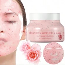 MOOYAM 250ML Polvo de mascarilla de gelatina para cara, Mascarilla de gelatina hidratante de rosa búlgara, hidratación, reafirmación, limpieza profunda y suavización de la piel, y polvo de mascarilla de hidrógeno exfoliante profesional 8.8 oz