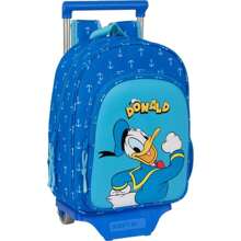 Disney | SAC À DOS AVEC TROLLEY 705 DONALD CHILDREN - Sac à dos avec chariot sous licence officielle - Sac à dos pratique et polyvalent - Sac à dos résistant et durable - Design moderne et fonctionnel