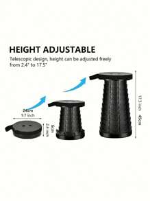 1pc Portable Outdoor Retractable Stool Folding Chair