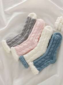 5 pares de calcetines de invierno lindos y cómodos de felpa para damas - Multicolor - Ver 4