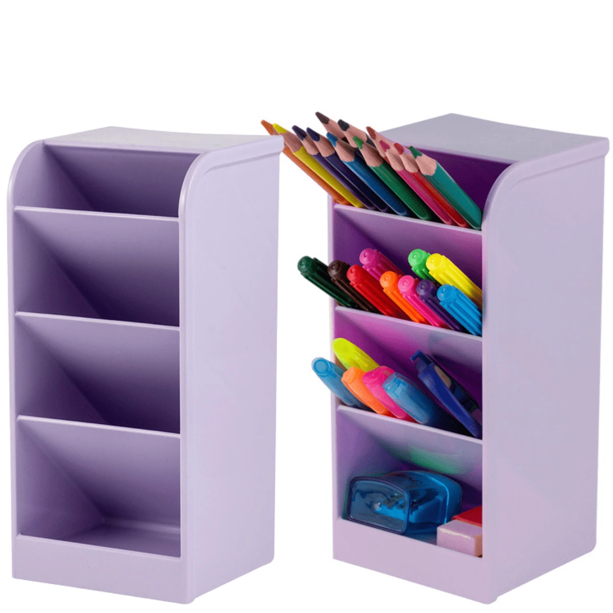 Pencil Holder Pen Desk Organizer Trinket Holder Diagonal Drawing Studies - 紫丁香色 - 查看 1