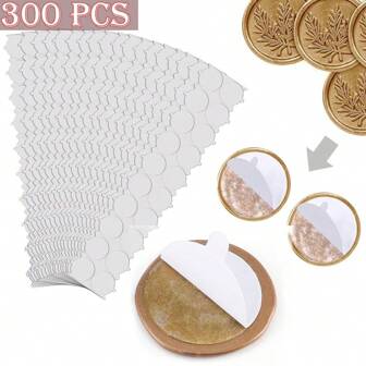 BAOFALI 300 PCS Double Sided Adhesive Wax Seal Stickers Removable Sticky Tack Putty For Wax Seal Stickers Adhesive Wax Seal Backing For Wax Sealing (1 Inch)