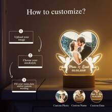 Personalized Gifts For Her Him, Custom Night Light With Picture Text, Valentine's Day Gifts, Wedding Gifts, Gifts For Birthday Anniversary, Gifts For Women Men Wife Husband Girlfriend Boyfriend Couple - Style 1 - View 4