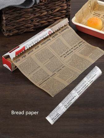 1pc 5m Long Retro Baking Parchment Paper, Anti-Stick, High Temperature Resistance, Bread Wrapping Paper