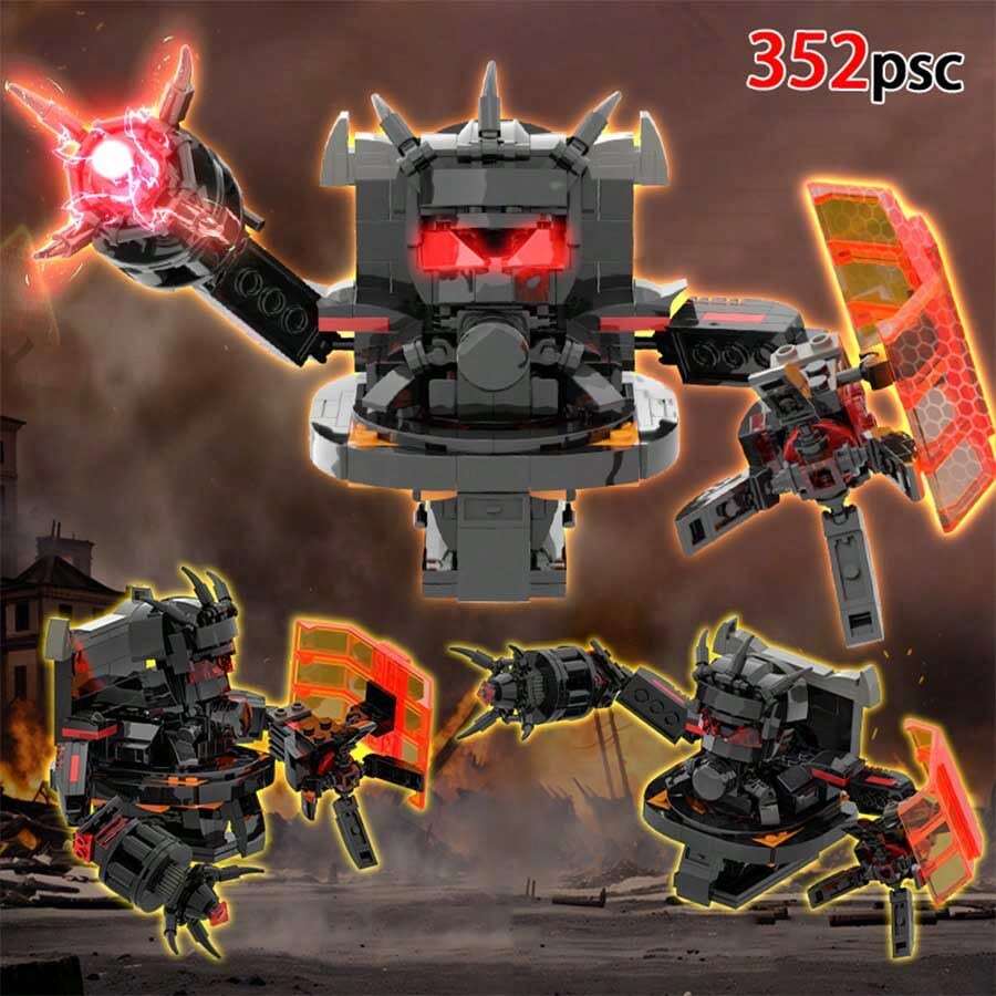 352 Chiếc Thoáng Mát Nâng Cấp Máy Bay Tiêm Kích Mecha Khớp Khối Lắp Ráp Đồ Chơi Quà Tặng Sinh Nhật Hình Hành Động Đồ Chơi Mô Hình Trang Trí Phòng - Rỉ Nâu - Xem 1