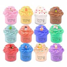 12pcs 30ml DIY Soft & Non-Sticky Cloud Slime Kit With Butter & Fragrance, Toy Gift - Multicolor - View 8