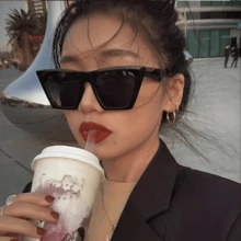 1入組大尺寸貓眼方框旅遊眼鏡，歐美風格時尚復古太陽眼鏡 - 彩色 - 查看 2