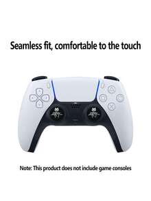 遊戲手柄搖桿矽膠套，PS4搖杆罩PS3 PS5 XBOX ONE 搖杆帽，雙色握把矽膠帽 - 黑與白 - 查看 2