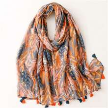 Boho風格1入180 * 85cm印花沙灘浴巾，四季風格防風圍巾，時尚風格頭巾，新款防曬頭巾，人氣戶外薄保暖頭巾女性防沙披肩，頭巾 - 彩色 - 查看 11