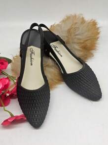 French Vintage Braided Stiletto Pointed Toe Women Sandals, Waterproof And Non-Slip, Suitable For Work And Sexy