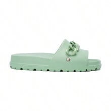 EVVA HIT Chinelo Slide corrente Nuvem Leve Macio Confortável 100% EVA Sandálias feminina feminino sandalia rasteirinha sandálias feminina - Verde - Visão 3