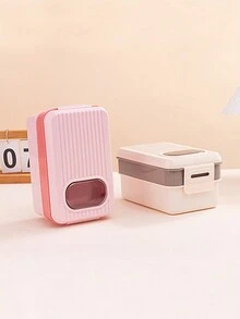 1入組雙層沙拉容器，具有防漏密封蓋、叉子和醬料容器- 適用於健康的成年人午餐，不含BPA，可使用洗碗機清洗（米色粉紅色） - 彩色 - 查看 10