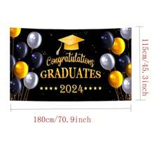 Graduation Party Backdrop Banner, Graduation Ceremony Decoration Hanging Flag, Graduation Banner - Multicolor - View 6
