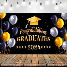 Graduation Party Backdrop Banner, Graduation Ceremony Decoration Hanging Flag, Graduation Banner - Multicolor - View 1