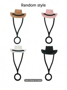 1PC Random Straw Lids, Straw Toppers, Reusable Straw Toppers, Cowboy Hat Shaped Silicone Straw Toppers, Decorative Straw Toppers, For Parties, Gatherings With Friends, Dust Proof Straw Covers For 30 & 40 Ounce  Cup Straws, Party Supplies, Decorative Glass Accessories, Mother's Day Gifts