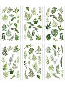 1 paquete de 6 pegatinas de PET de flores botánicas retro, impermeables y removibles, perfectas para decorar diarios, computadoras portátiles, botellas de agua y manualidades DIY